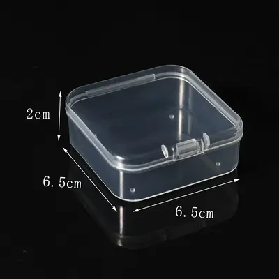 Kare PP plastik kutu, kare yarı şeffaf ambalaj kutusu, parçalar, takılar ve boncuklar için kapaklı küçük kap. - 10