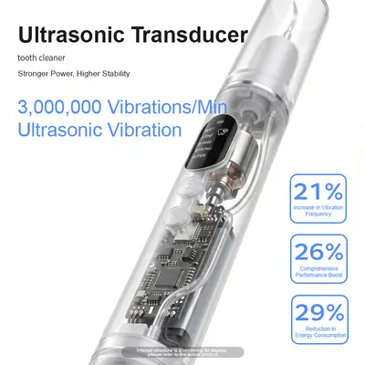 Ultrasonic electric tooth cleaner with water spray for tartar and plaque removal