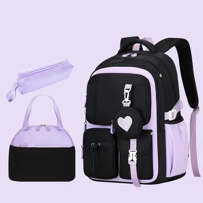 Three-Piece Backpack Set for High School and University Students, Unisex - 10