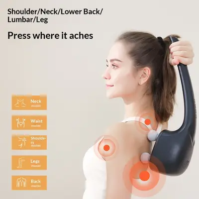 Neck, Lumbar and Back Massage Gun with 4 Heads - 3