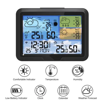 Tuya WLAN-Wetterstation mit Innen- und Außen-Thermo-Hygrometer