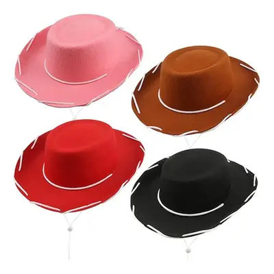 Western-Cowboyhut mit breiter Krempe, Braun und Weiß - 4