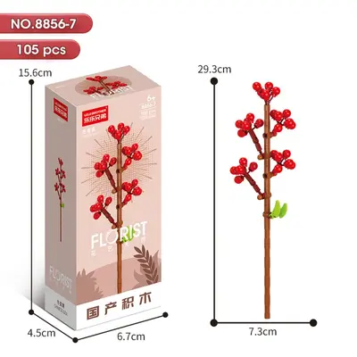 Building block flower educational puzzle children assembly toy bouquet decoration model girl puzzle rose gift - 13