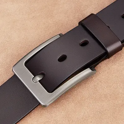 Emperor Paul Men's Genuine Leather Belt Real Leather Belt Pin Buckle First Layer Cowhide Belt Men's Niche Fashion Belt Premium - 8