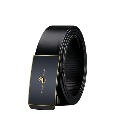 Paolo Original Rindsleder Herrengürtel Echtes Leder Automatische Schnalle Einfacher Freizeit Business Ledergürtel Jugend Mittelalter Universal Hose Gürtel - 6