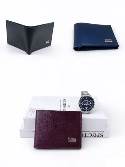 Men's Leather Wallet with Passport Holder, Coin Pocket and Multi-Card Slots - 5