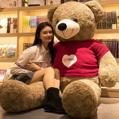 Büyük boy oyuncak ayı peluş oyuncak bebek uyku yastığı yatak panda bebek kucaklama ayı kız - 13
