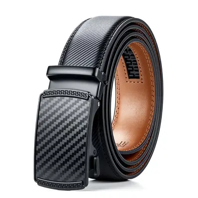 Amazon Cross-border Men's Leather Belt Genuine Leather Automatic Buckle Youth Business Factory Wholesale Belt - 5