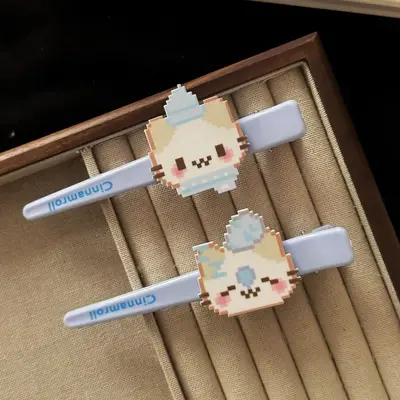 Frühlings-Neukollektion Creme-Blau Emoji-Katze große Entenschnabel-Haarspange Niedliche Vielseitige Pony-Haarklammer Haarschmuck