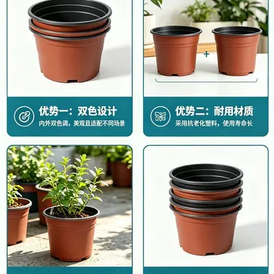 Two-Color Disposable Plastic Seedling Pot, Large, for Succulent Cuttings