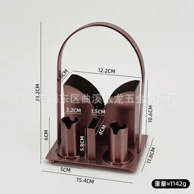 创意不锈钢手提纸巾座套装餐厅酒店台面立式纸巾座牙签筒牙线收纳 - 9