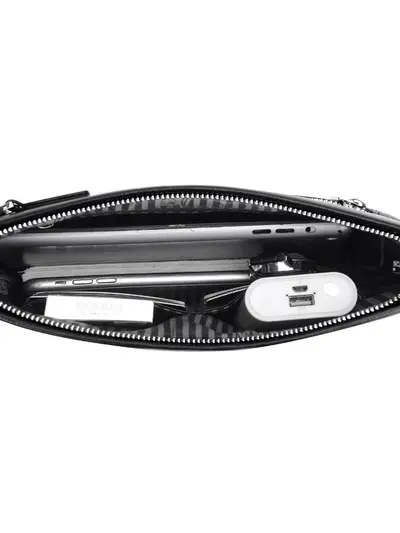 Men's Genuine Leather Clutch, Business Envelope Style, Full-Grain Cowhide - 6