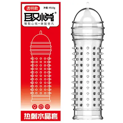 Quyue Crystal Textured Condom for Men, Delay Sleeve, Adult Product - 9
