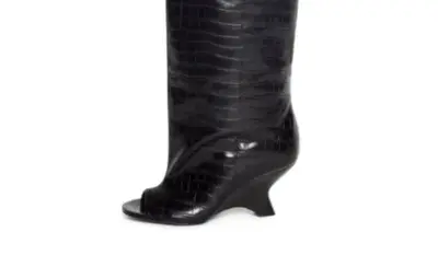 Women's Fishmouth Wedge Short Boots - 10