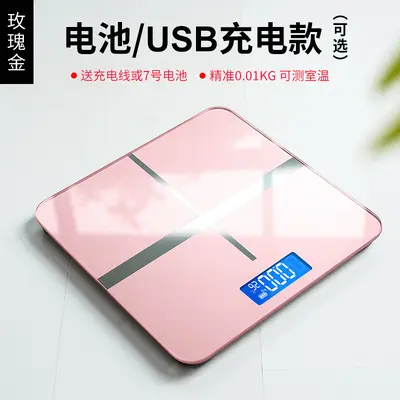 Şarj Edilebilir Elektronik Vücut Ölçeği Ev Taşınabilir* Rose Gold Şarj Edilebilir Model 1