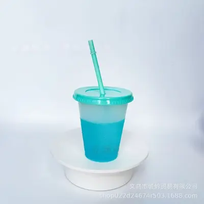 475ml tek katmanlı soğukta renk değiştiren bardak Gıda sınıfı PP spor su bardağı Seyyar satış soğuk içecek bardağı Stokta logo baskısı yapılabilir - 12