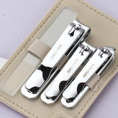 Nagelpflege-Set mit Nagelfeile und Nagelschere, hochwertig, Maniküre-Schere mit Farbverlauf, 4-teiliges Set, Nagelschere, komplettes Set, ab 1 Stück erhältlich