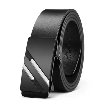 New foreign trade cross-border best-selling seamless alloy automatic buckle two-layer genuine cowhide men's belt in stock - 9