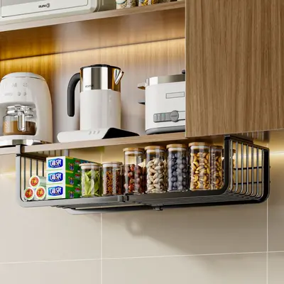 Retractable Kitchen Spice Rack, Multi-Tier Hanging Basket - 8