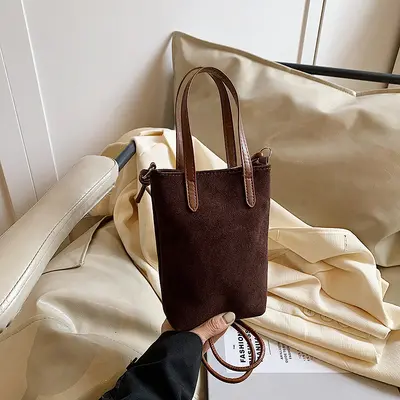 Retro Leopard Print Suede-Look Small Square Crossbody Bag for Women