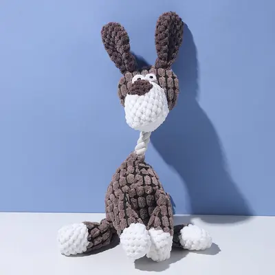 Dog Toy, Durable Plush Donkey with Squeaker for Chewing - 13