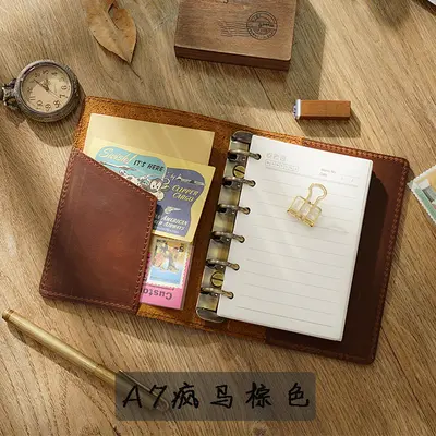 A5 Leather Thread-Bound Travel Journal, Handmade Notebook - 12