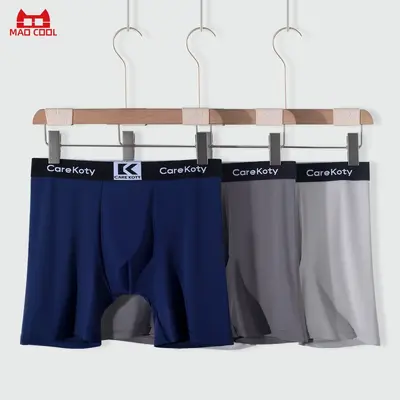 Erkek Buz İpeği Spor İç Çamaşırı, Sürtünme Önleyici Boxer