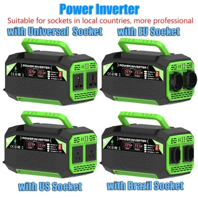 Wechselrichter 12V auf 220V/110V 300W 500W mit Doppel-USB und TYPE-C Schnellladung