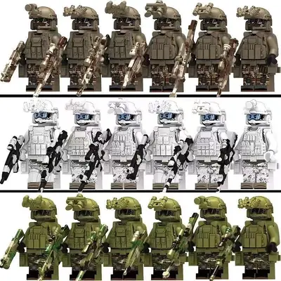 Explosion-Proof Police Figure Building Blocks Special Forces Soldier Figure Small - 11