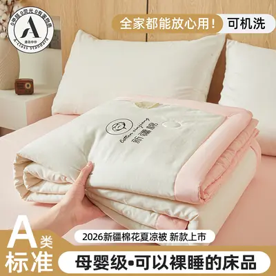 Class A Mother and Baby Grade Summer Cooling Quilt Xinjiang Cotton Summer Quilt Air Conditioning Quilt Core Summer Children's Thin Quilt Single Person Machine Washable - 8