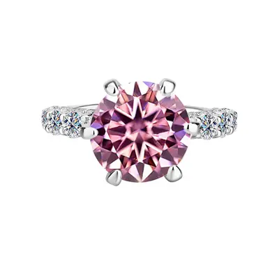 S925 Silver Moissanite Ring, Moonlight White, Women's - 11