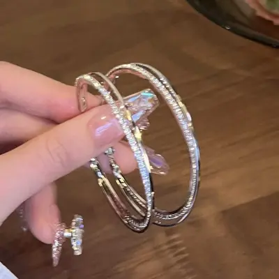 Silver minimalist hoop earrings, lightweight luxury - 11