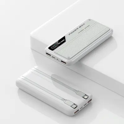 Wholesale Powerbank 20000mAh Ultra-Schnellladung tragbar mit integriertem Kabel Mobile Power Geschenkdruck Logo - 8
