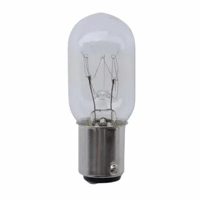 T22 Tubular Sewing Machine Bulb 230V 15W, B15D Base, Dual Contact