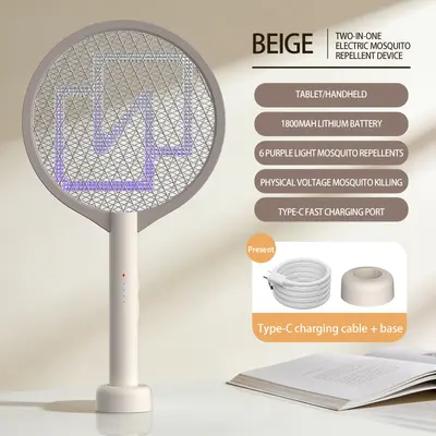 Cross-border new electric mosquito swatter rechargeable mosquito killer lamp household mosquito racket 2-in-1 automatic electric shock mosquito repellent wholesale - 11