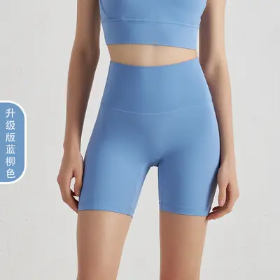 Kadınlar için yeni stil çift taraflı yoga şortu, yüksek belli, şeftali kaldırma, fitness şortu. - 11