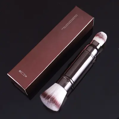 HG Double-Ended Makeup Brush with Cap, Portable Foundation and Concealer Brush