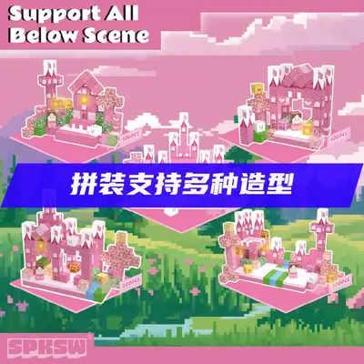 Pink Castle Magnetic Building Blocks Educational Toy, Light-Up - 4