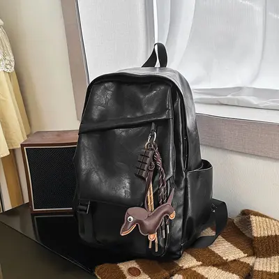 Soft Leather Retro Backpack with Water-Resistant Laptop Compartment - 6