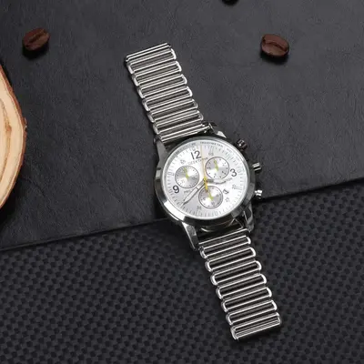 Quick-Release Stainless Steel Bamboo Watch Strap for Huawei GT2/GT3, 20/22 mm