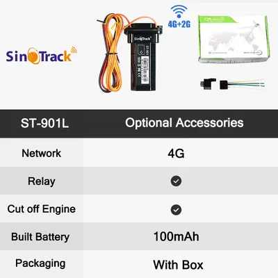 GPS-Fahrzeugtracker, 4G+2G, wasserdicht, Modell ST-901L - 8
