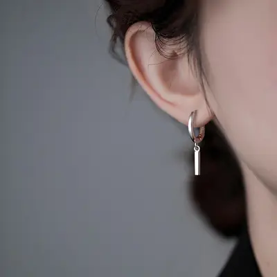 S925 Silver Rod Earrings Women Summer Simple