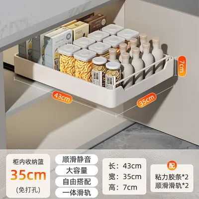 Pull-out kitchen cabinet organizer with sink basket - 10