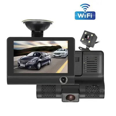 Full HD 1080P Gece Görüşlü Üçlü Kayıt Wifi Araç Kamerası, Geri Görüş Kayıt Cihazı - 13