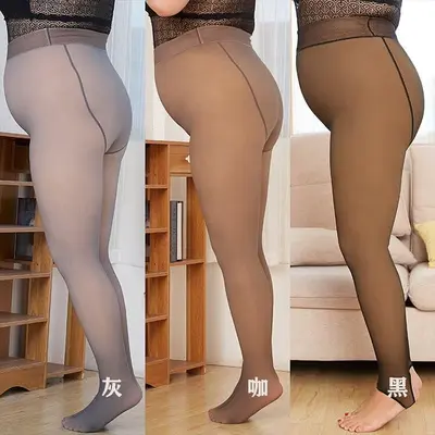 Büyük Beden Sıcak Tek Parça Sahte Yarı Saydam Külotlu Çorap