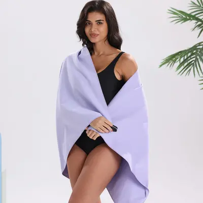 Decathlon Aynı Model Çift Yüzlü Fleece Çizgili A Sınıfı Hızlı Kuruyan Banyo Havlusu Spor Ter Emici Havlu Taşınabilir Fitness Havlusu - 12