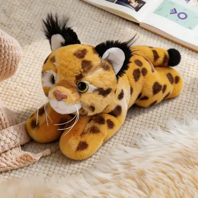 Sitting and Lying Cat Plush Toy, Tabby and Blue Cat Comfort Doll - 11
