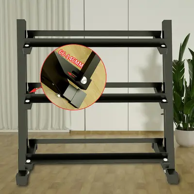 Three-Layer Hexagonal Adjustable Dumbbell Rack for Round-Head Dumbbells