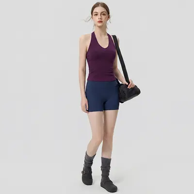Damen-Yoga-BH-Top mit Brustpolster im Westenstil - 9