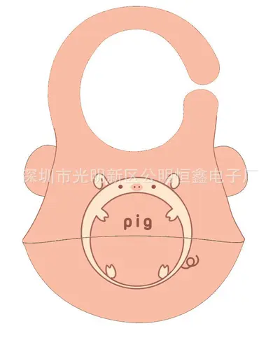 Cartoon silicone bib, 3D pocket, stereo design - 8